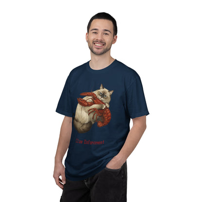 Cat Hugging Lobster T-Shirt — 'Enforce' Graphic Tee